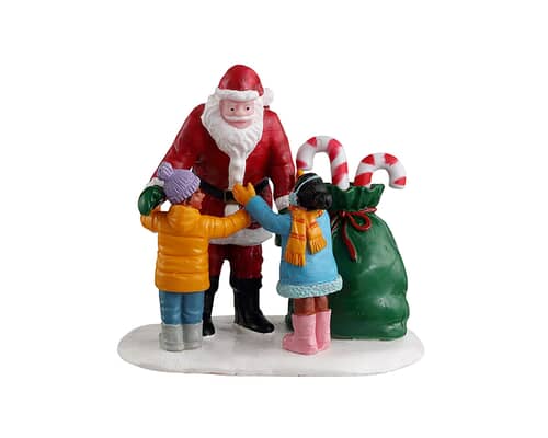 Lemax Christmas Village Santa Gets A Hug - 32211