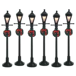 Lemax Christmas Village Gas Lantern Street Lamp Set Of 6 Battery Operated (4.5V) - 64499