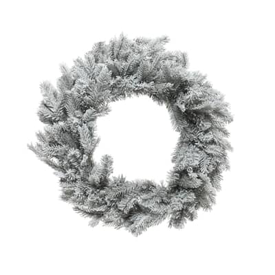 Kaemingk Everlands Frosted Grandis Wreath Grey 50cm