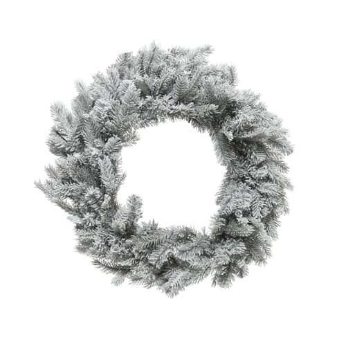 Kaemingk Everlands Frosted Grandis Wreath Grey 50cm