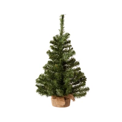 Kaemingk Everlands Mini Tree In Jute Bag 60cm Artificial Christmas Tree