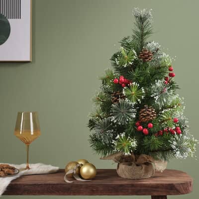 Kaemingk Everlands Ipswich Snowy Berries Mini Tree 45cm